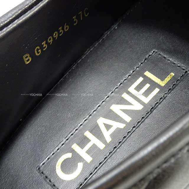 2023 AW NEW CHANEL loafers Espadrilles COCO Mark Chain Matelasse #37 Noir (Black) Lambskin #37 Champagne Gold HW G39936[EXCELLENT][Authentic]