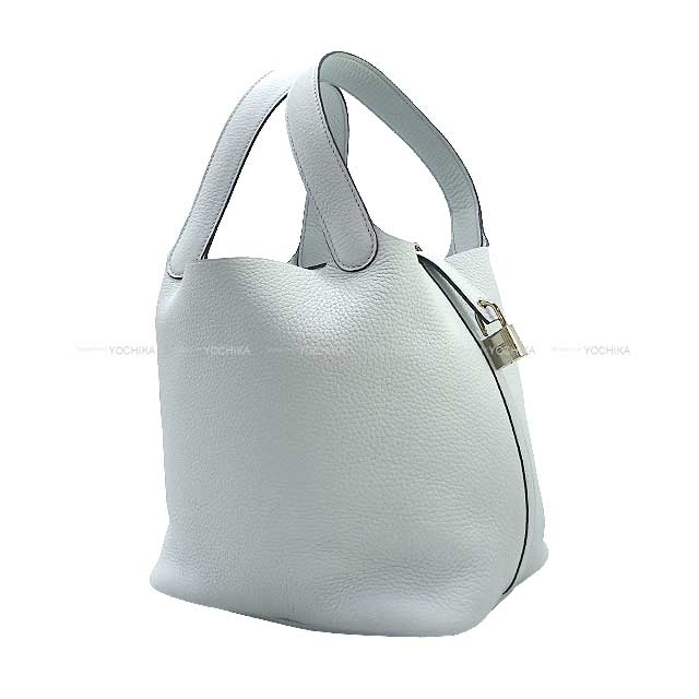 HERMES Handbag Picotin Lock 22 MM Bleu Pale Taurillon Clemence Silver HW Stamp C[EXCELLENT][Authentic]