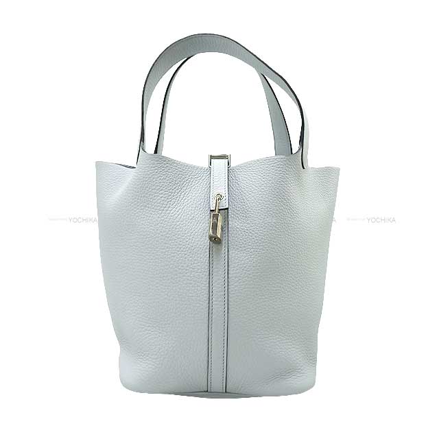 HERMES Handbag Picotin Lock 22 MM Bleu Pale Taurillon Clemence Silver HW Stamp C[EXCELLENT][Authentic]