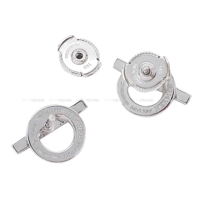 HERMES pierced earring Finesse diamond K18WG White Gold HW[EXCELLENT][Authentic]