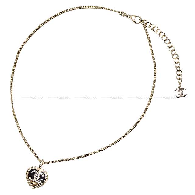 2023 Pre-collection CHANEL necklace COCO Mark Heart motif Rhinestone Gold/Black Gold HW ABB650[BRAND NEW][Authentic]