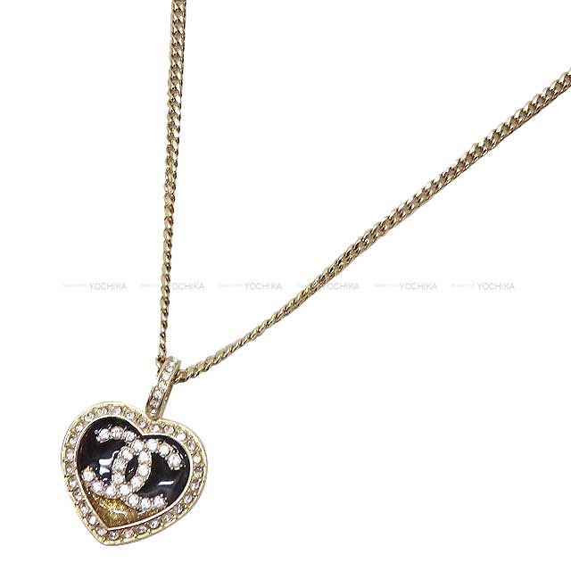 2023 Pre-collection CHANEL necklace COCO Mark Heart motif Rhinestone Gold/Black Gold HW ABB650[BRAND NEW][Authentic]