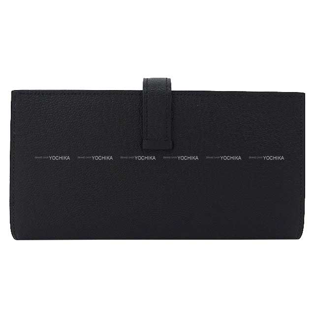 HERMES long wallet Bearn Soufflet Noir (Black) Chevre Myzore Silver HW Stamp B[BRAND NEW][Authentic]