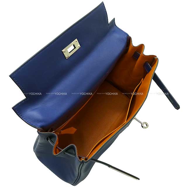 HERMES Shoulder bag Kelly28 Retourne Personal Order Bleu Saphir/Gold Veau Swift Silver HW Stamp B[BRAND NEW][Authentic]