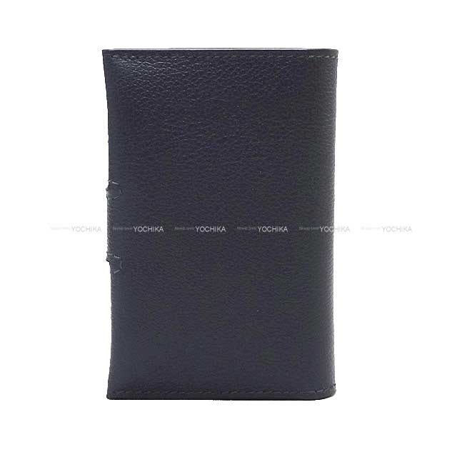 HERMES card holder R.M.S holder Clou de Selle Button Bleu Nuit Evercolor Silver HW Stamp B[BRAND NEW][Authentic]