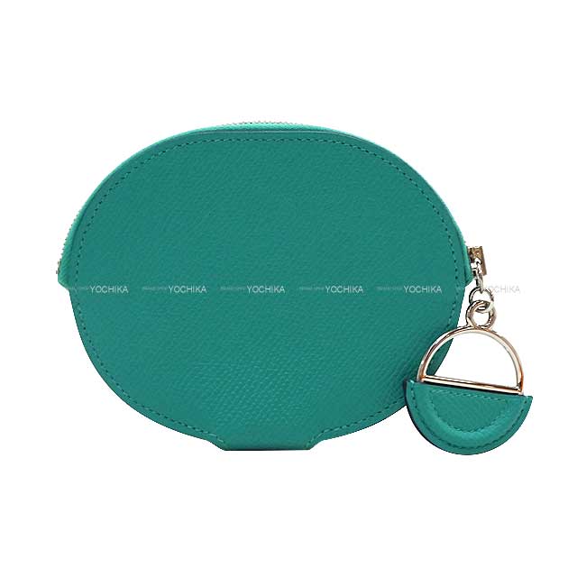 HERMES change purse In The Loop Mini Vert Veronese/Multicolor Veau Epsom Silver HW Stamp D[EXCELLENT][Authentic]