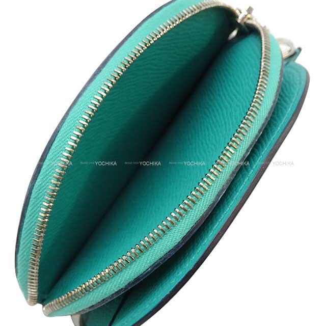 HERMES change purse In The Loop Mini Vert Veronese/Multicolor Veau Epsom Silver HW Stamp D[EXCELLENT][Authentic]