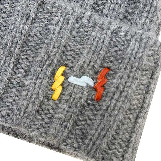 HERMES Knit cap Knit hat H Torsado #M Gris Cashmere100%[BRAND NEW][Authentic]