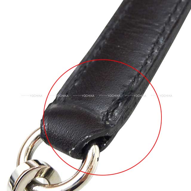 HERMES shoulder strap Bandouliere Kelly Bolide Noir (Black) Box Calf Silver HW[EXCELLENT][Authentic]