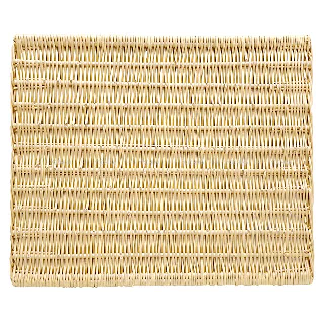 HERMES Oseraie Picnic Tray with Glass Large Terre Battue Rattan/Swift[EXCELLENT][Authentic]