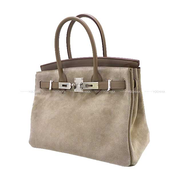 HERMES Handbag Birkin30 Etoupe /Gris Caillou Grizzly/Veau Swift Silver HW Stamp B[BRAND NEW][Authentic]