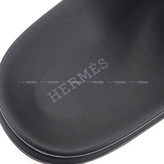 HERMES sandals Empire #38.5 Noir (Black) Calf #38.5 Silver HW[BRAND NEW][Authentic]