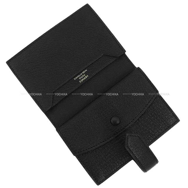 HERMES card holder Bearn Mini Card Case With Coincase Noir (Black) Chevre Myzore Gold HW Stamp B[BRAND NEW][Authentic]