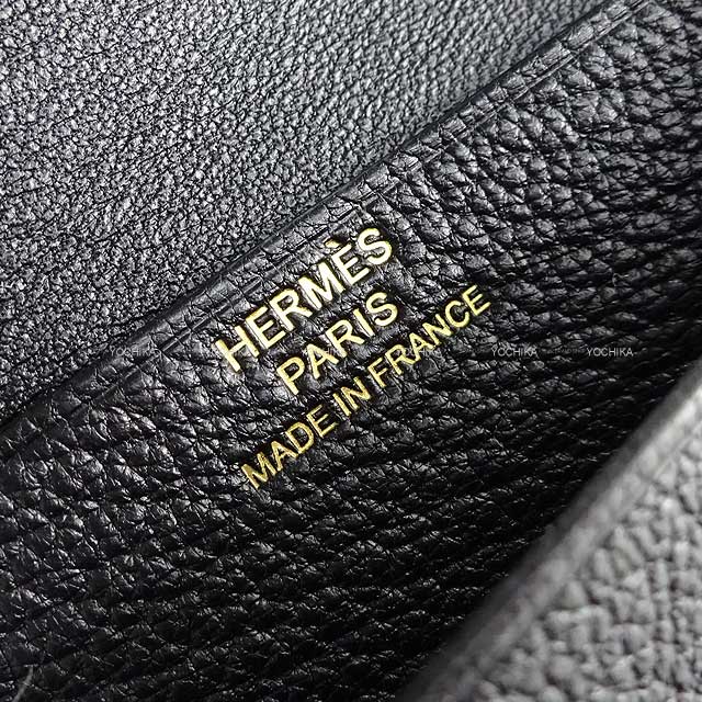 HERMES card holder Bearn Mini Card Case With Coincase Noir (Black) Chevre Myzore Gold HW Stamp B[BRAND NEW][Authentic]