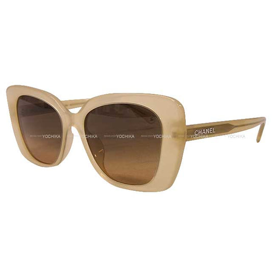 CHANEL sunglass Rectangle Shape Beige Acetate A71533[BRAND NEW][Authentic]