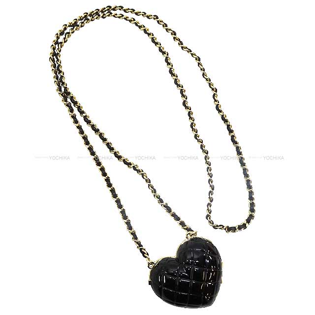 2022 AW CHANEL necklace heart COCO mark rocket pendant Noir (Black) Gold HW AP9365[EXCELLENT][Authentic]