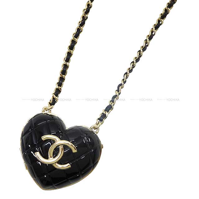 2022 AW CHANEL necklace heart COCO mark rocket pendant Noir (Black) Gold HW AP9365[EXCELLENT][Authentic]