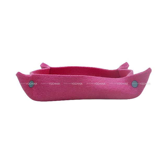 HERMES Vide poche Epopee GM Trays accessory case Rose/fuchsia felt/wool[EXCELLENT][Authentic]