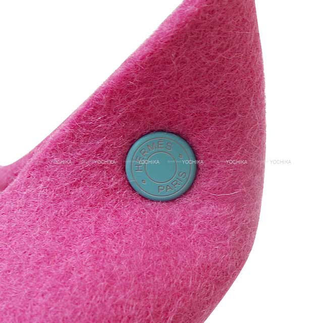 HERMES Vide poche Epopee GM Trays accessory case Rose/fuchsia felt/wool[EXCELLENT][Authentic]