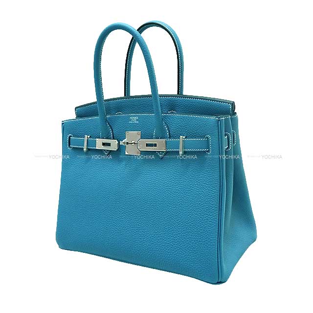 HERMES Handbag Birkin30 New Bleu Jean Veau Togo Silver HW Stamp B[BRAND NEW][Authentic]