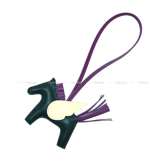 HERMES bag charm Rodeo Pegasus PM Vert Cypress/Violet/Jaune Milton Agneau Milo/Veau Swift Stamp B[BRAND NEW][Authentic]