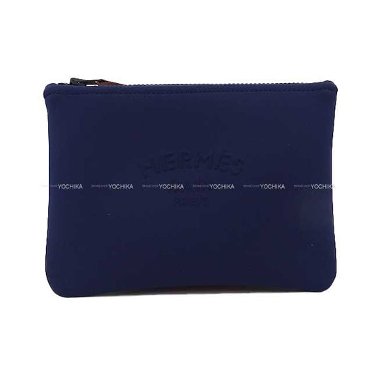 HERMES Pouch Flat NEO BAIN PM Marine Polyamide/ Elasthane[BRAND NEW][Authentic]