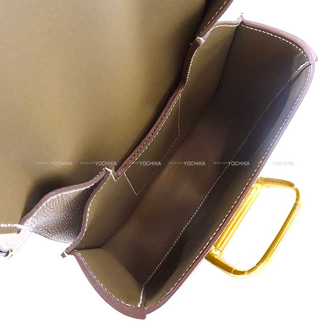 HERMES Shoulder bag DELLA CAVALLERIA MINI Etoupe Veau Epsom Gold HW Stamp B[BRAND NEW][Authentic]