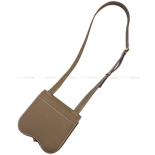 HERMES Shoulder bag DELLA CAVALLERIA MINI Etoupe Veau Epsom Gold HW Stamp B[BRAND NEW][Authentic]