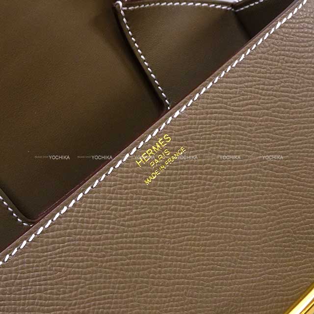 HERMES Shoulder bag DELLA CAVALLERIA MINI Etoupe Veau Epsom Gold HW Stamp B[BRAND NEW][Authentic]