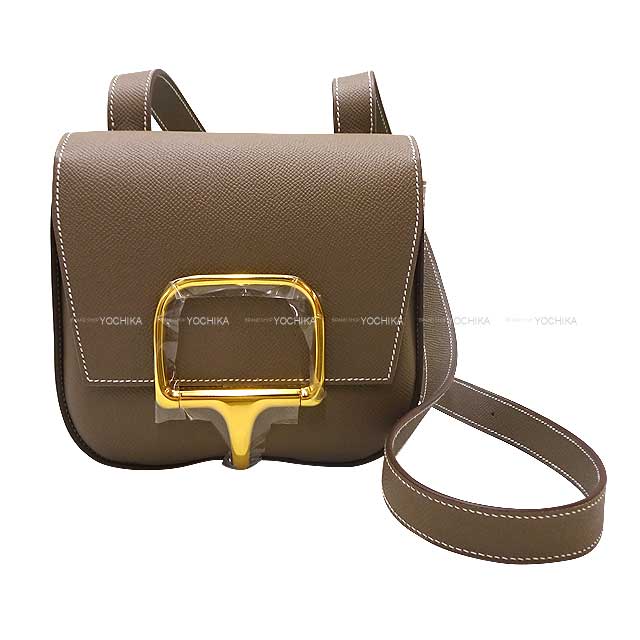 HERMES Shoulder bag DELLA CAVALLERIA MINI Etoupe Veau Epsom Gold HW Stamp B[BRAND NEW][Authentic]