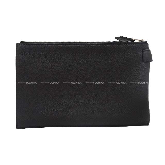 HERMES Clutch bag Vertige MM Porch Noir (Black) Veau Togo Silver HW Stamp U[EXCELLENT][Authentic]