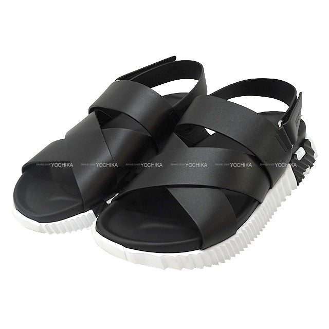 HERMES sandals Electric #41 Noir (Black) Calf #41 Silver HW[BRAND NEW][Authentic]