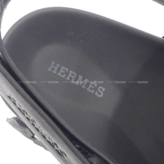 HERMES sandals Electric #41 Noir (Black) Calf #41 Silver HW[BRAND NEW][Authentic]