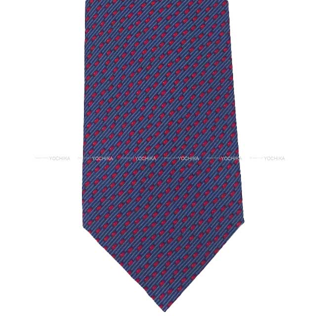 HERMES tie H Magnetique Marine/Ciel/Bleu Moyan Silk100%[BRAND NEW][Authentic]