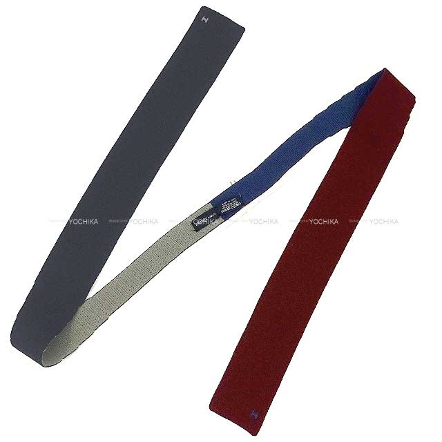 2021S/S HERMES tie knit 4-in-1 tie 4 Temps Blue/Rouge H/Marine Silk100%[BRAND NEW][Authentic]