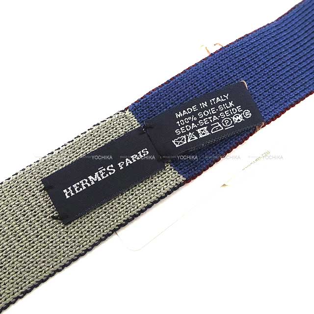 2021S/S HERMES tie knit 4-in-1 tie 4 Temps Blue/Rouge H/Marine Silk100%[BRAND NEW][Authentic]