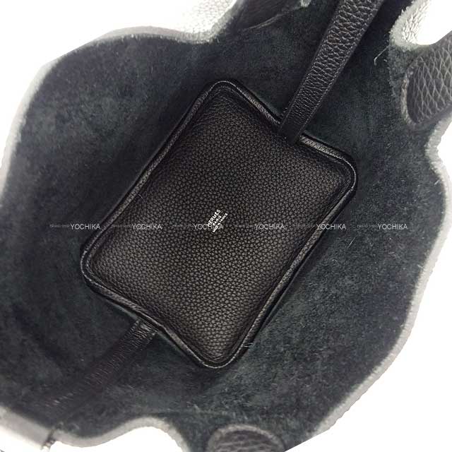 [Pre-loved] HERMES Handbag Picotin Lock 18 PM Monochrome SO BLACK Noir (Black) Taurillon Clemence Black HW Stamp Z[LIKE NEW][Authentic]