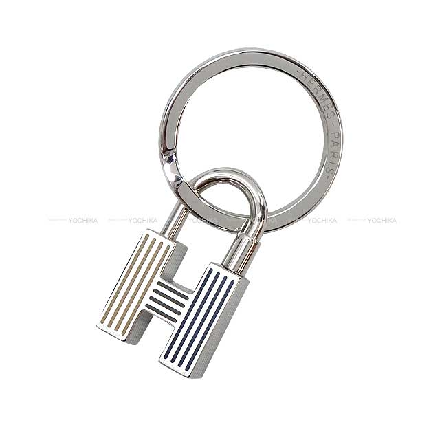 HERMES keyring(key holder) Cadena Quizz Rainbow Charm City Lacquer metal/Palladium plated Silver HW[BRAND NEW][Authentic]