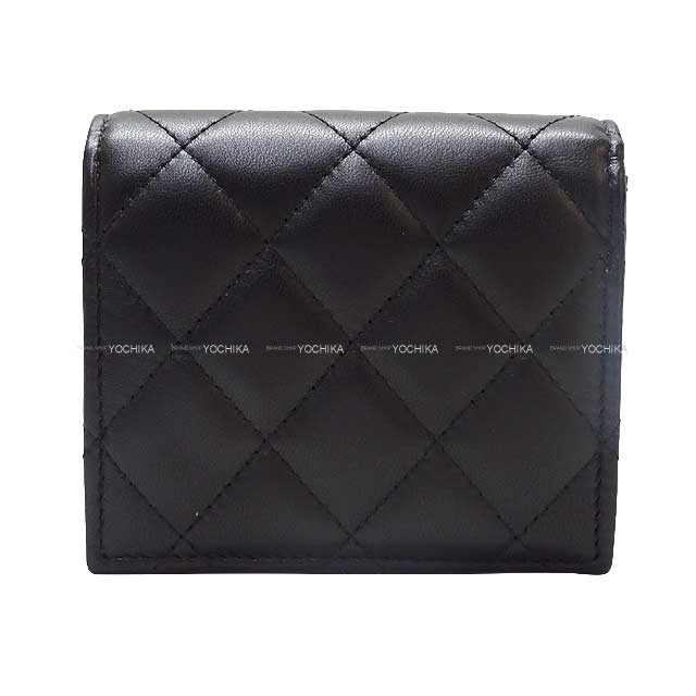 2024 Cruise CHANEL Bi-fold wallet Star Coco Mark Matelasse Compact Noir (Black) Lambskin Silver HW AP3726[BRAND NEW][Authentic]