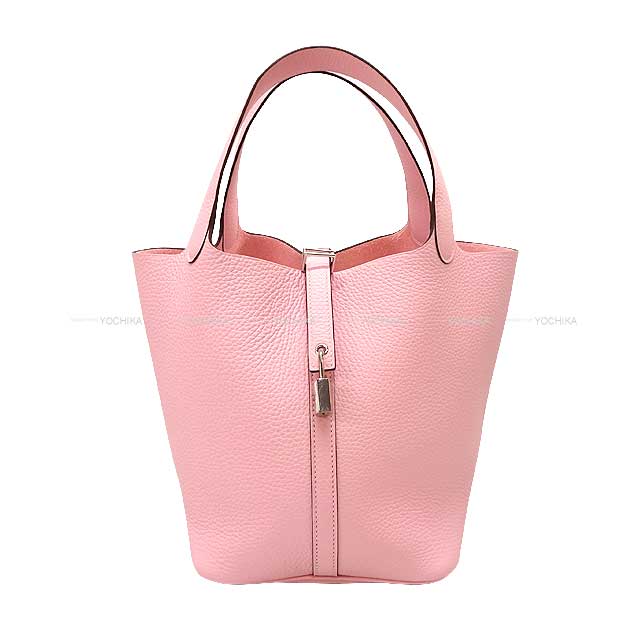 HERMES Handbag Picotin Lock 22 MM Rose Sakura Taurillon Clemence Silver HW Stamp B[BRAND NEW][Authentic]