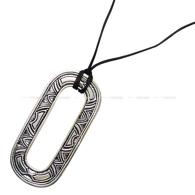 HERMES necklace Tuareg Pendant Necklace Noir (Black) Silver925 Silver HW[EXCELLENT][Authentic]