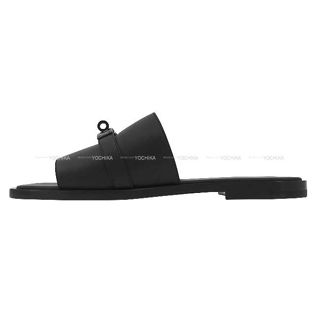 HERMES sandals Mens Gabriel  Noir (Black) Calf #43 Black HW[BRAND NEW][Authentic]