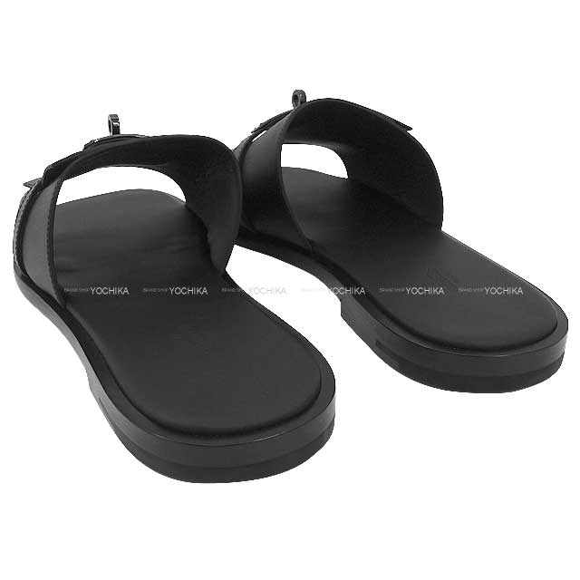 HERMES sandals Mens Gabriel  Noir (Black) Calf #43 Black HW[BRAND NEW][Authentic]