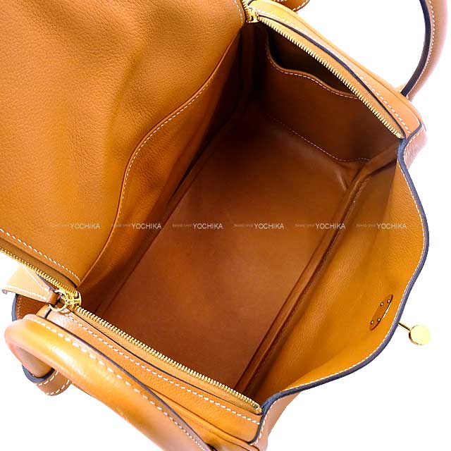 [Pre-loved] HERMES Shoulder bag Lindy 26 Toffee Evercolor Gold HW Stamp A[USED SA][Authentic]