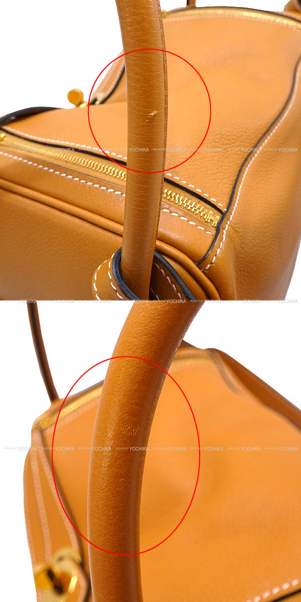 [Pre-loved] HERMES Shoulder bag Lindy 26 Toffee Evercolor Gold HW Stamp A[USED SA][Authentic]