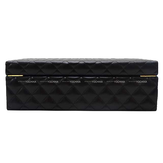 CHANEL Jewelry case Box Matelasse COCO Mark Noir (Black) Lambskin Gold HW A80630[EXCELLENT][Authentic]