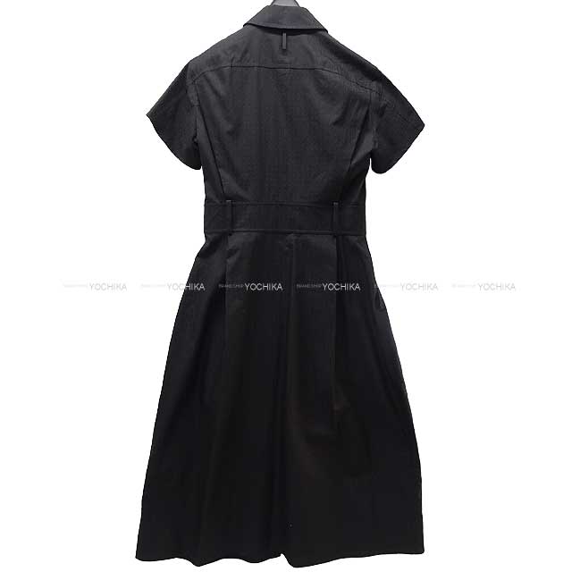 2023 AW HERMES One‐piece dress Zip-up Dress gauze mosaic #36 Noir (Black) Cotton100% Silver HW[EXCELLENT][Authentic]