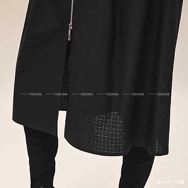 2023 AW HERMES One‐piece dress Zip-up Dress gauze mosaic #36 Noir (Black) Cotton100% Silver HW[EXCELLENT][Authentic]