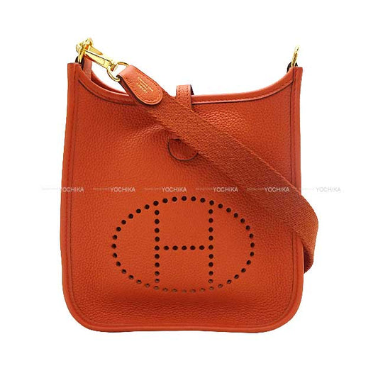 HERMES Shoulder bag Evelyne 16 TPM Terre Battue Taurillon Maurice Gold HW Stamp Y[EXCELLENT][Authentic]