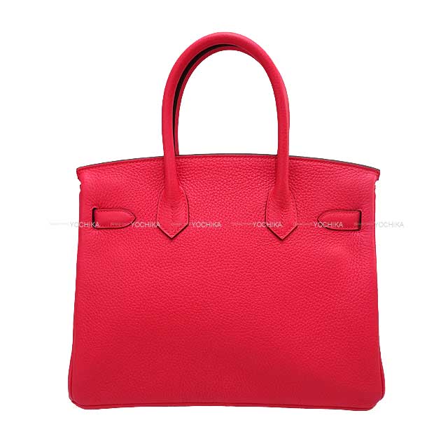 HERMES Handbag Birkin30 Framboise Taurillon Clemence Silver HW Stamp D[EXCELLENT][Authentic]